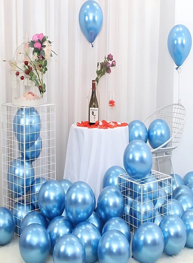 Flyloons 25 pcs Blue Chrome Balloons for Birthday decoration celebration Anniversary baby shower Girls Boys Men Women - Image 1